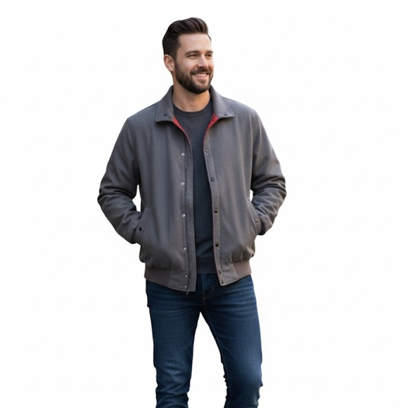 Gant Gray Jacket with Red Lining - Picture 1 of 10